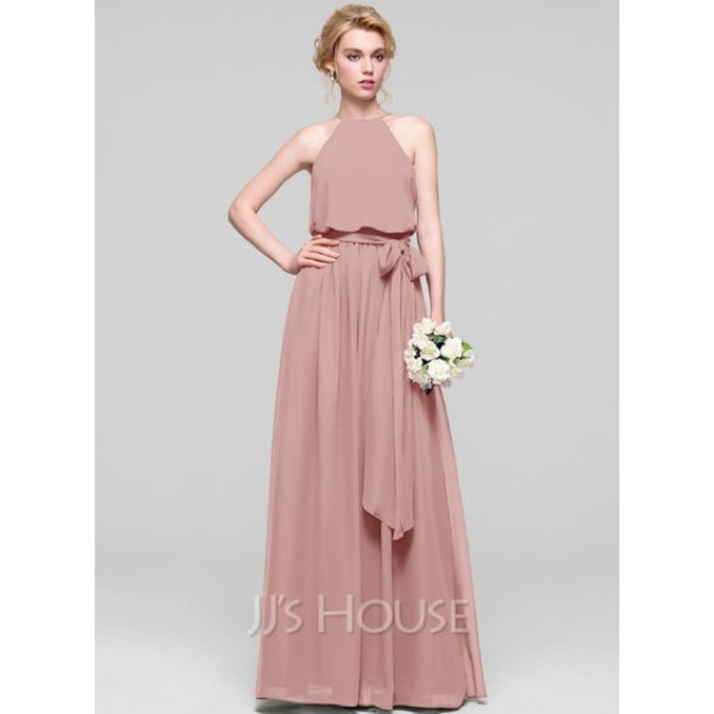 NWT! JJ’s House A-Line Scoop Neck Chiffon Dress